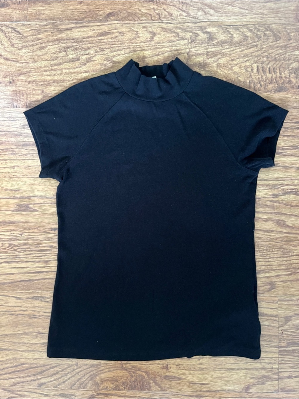 YAYA Black Short Sleeve Mock Neck Tee - Classic Women's Top